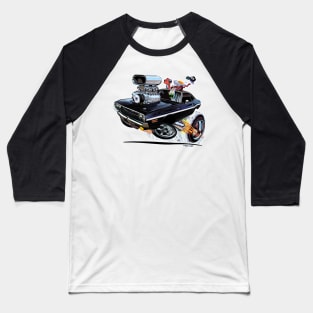 Vince Crain High Octane 1970 Challenger Black White stripe Baseball T-Shirt